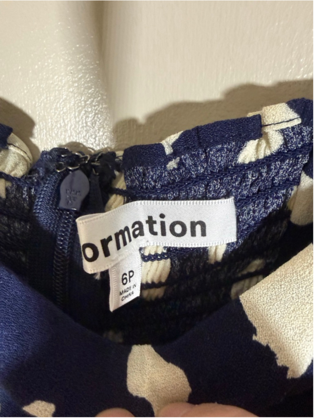 REFORMATION Sigmund Midi Dress Navy Blue Splatter Polka Dot Coquette NWT 6P - Picture 5 of 11